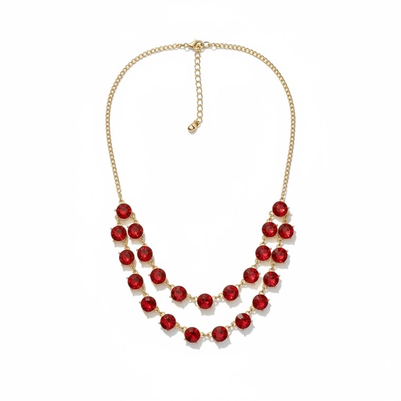 Icing Jewelry - Icing Red & Gold Double Strand Necklace